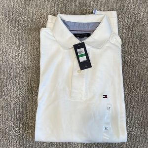 Tommy Hilfiger Men’s White Short-sleeved Polo Shirt, size LT